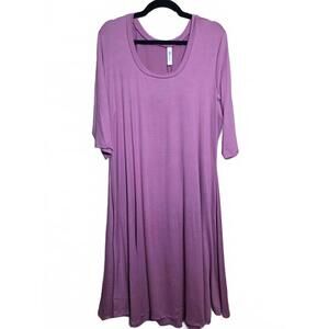 24seven Women’s Casual Maxi Dress - Soft Lavender 3X